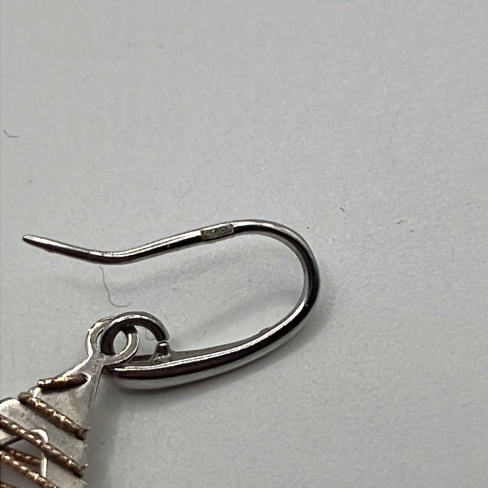 Sterling Silver Wire Wrapped Dangle Earrings - image 5